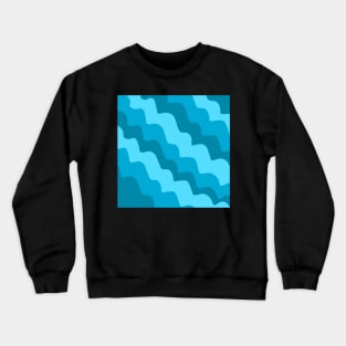 Blue wavy ocean waves gradient Crewneck Sweatshirt